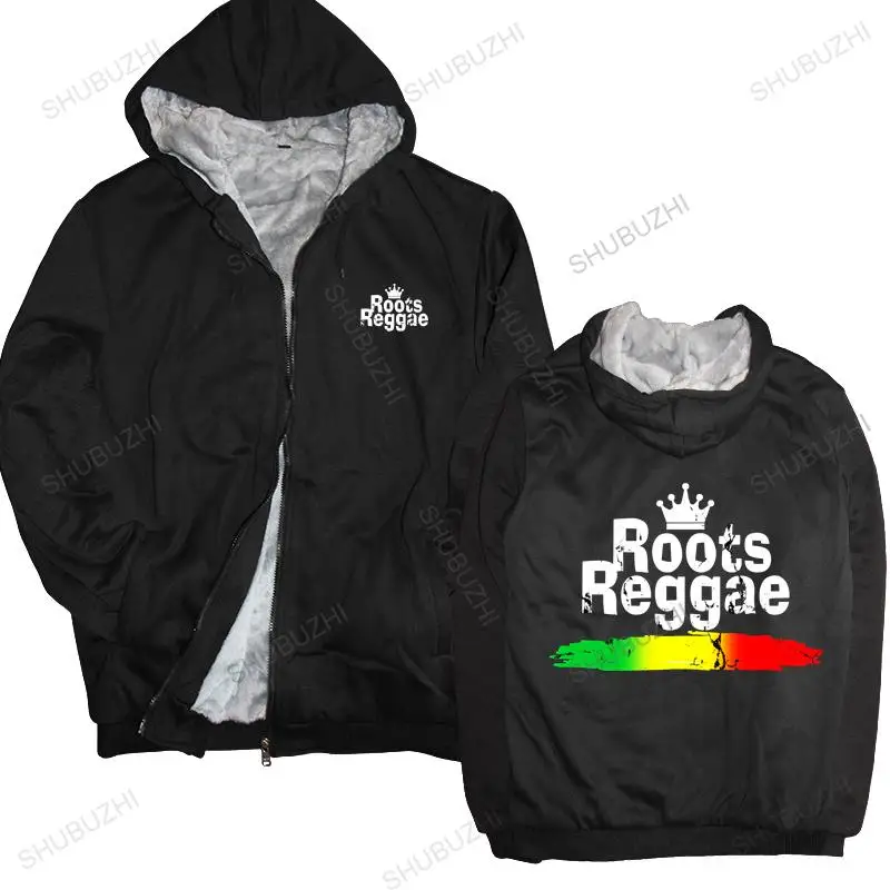 

Man black zipper Roots Reggae thick hoody Jah Rasta Rock Irie Freedom Ska Rocksteady Dancehall Weed men sweatshirt zipper