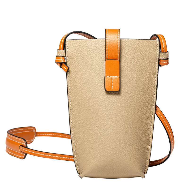 

2022 Luxury Designer Women Shoulder Bags Mini Genuine Leather Cellphone Bags Mobile Phone Messenger Bag Solid Color