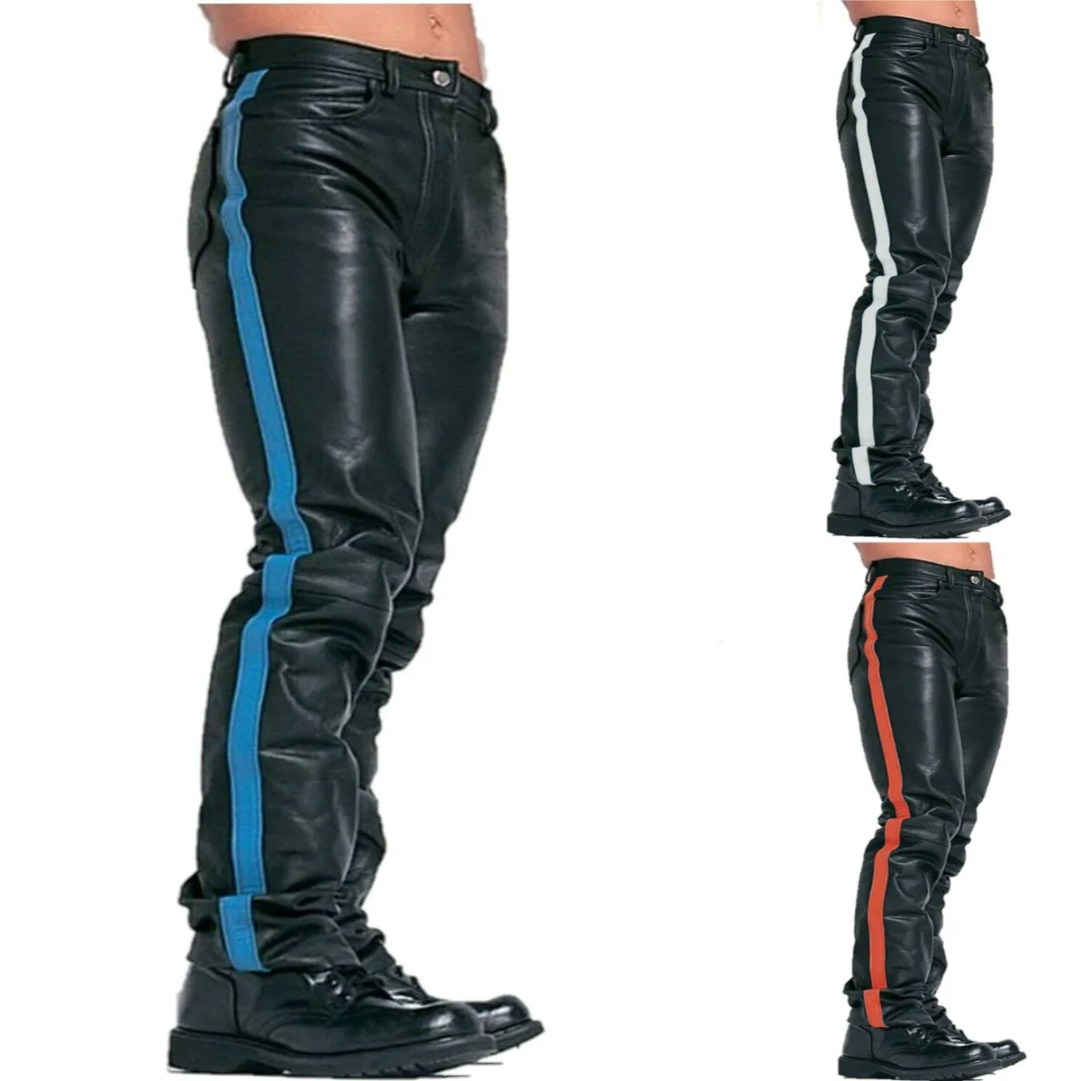 Мужские кожаные брюки, модные черные плотные флисовые тяжелые мужские брюки, Длинные мужские штаны для бега, 5xl