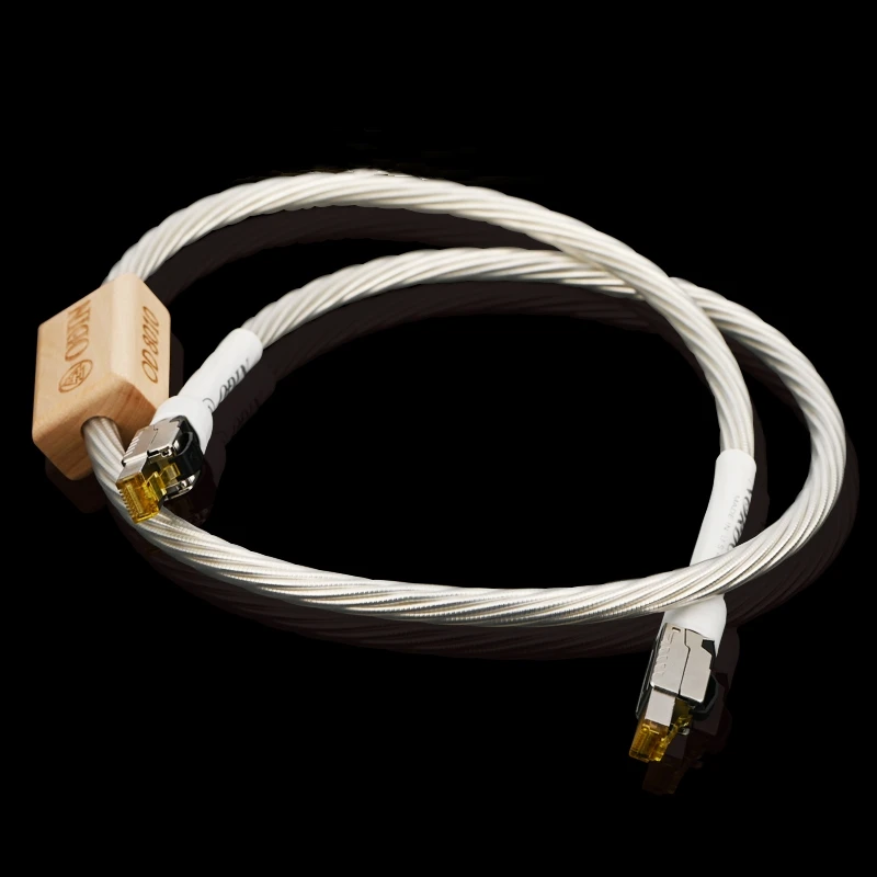 Сетевой кабель Odin Cat 8 скорость Lan RJ45 полное экранирование Посеребренная линия