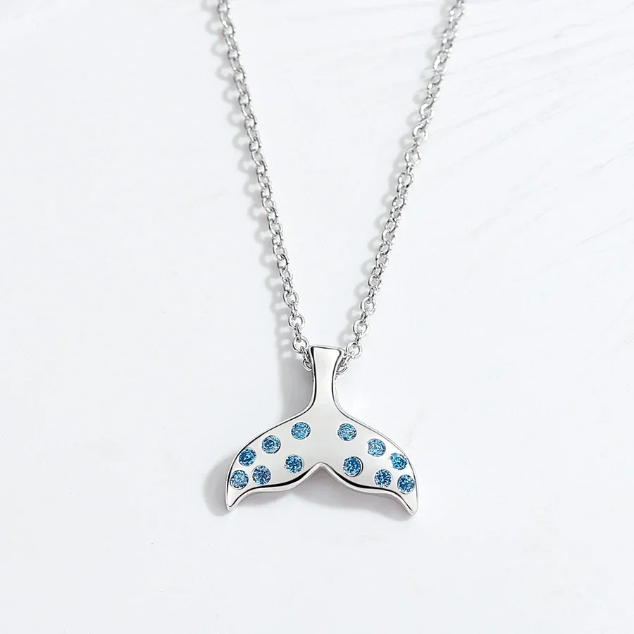 Ожерелье KALETINE Lucky Blue Eye из стерлингового серебра 925 пробы с подвеской в виде синего глаза, колье-чокер с подвесками в виде рыбьего хвоста, ювелирное украшение, подарок для женщин и мужчин (art.: 3920dbe425f19) - 3920dbe425f19