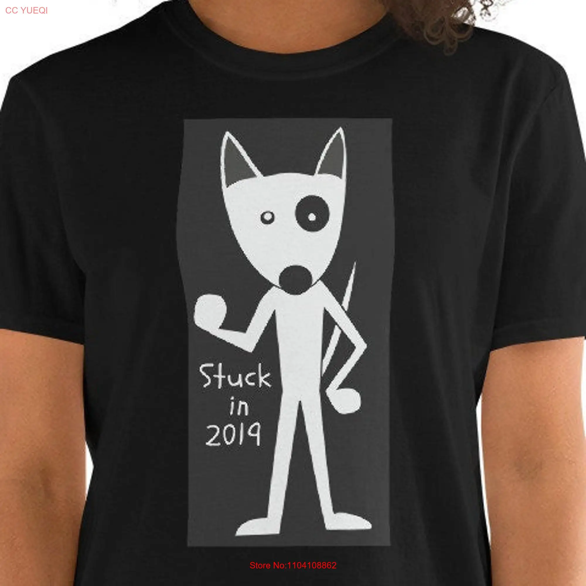 Футболка с длинным или коротким рукавом принтом собаки застряла в 2019 году