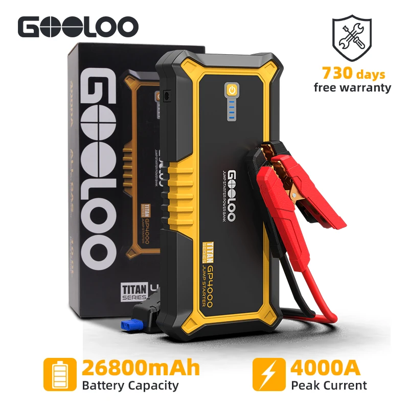 $125.37 GOOLOO 26800mAh Car Battery Starter Portable Power Bank Vehicle Starting Device Emergency Light Booster Starting Charger For Car