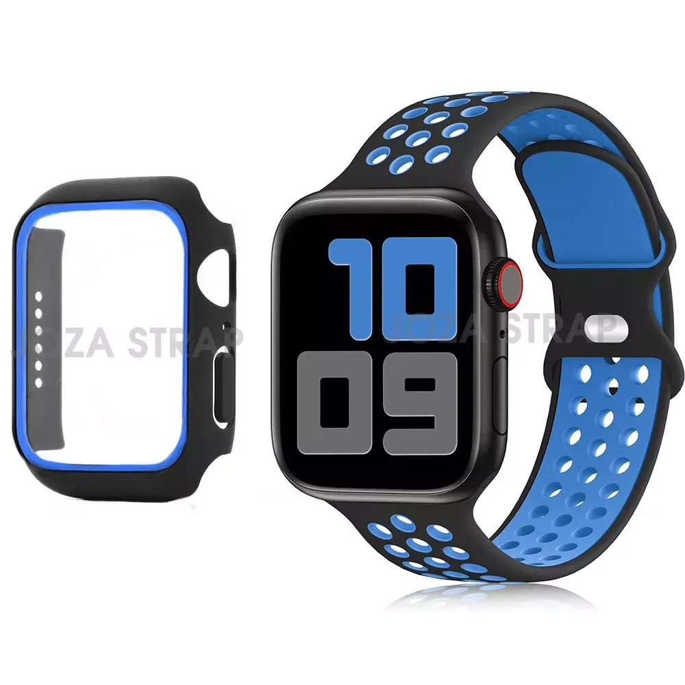 Case+Strap For Apple Watch band 44mm 45mm 38mm 42mm 41mm Silicone watchband  suit bracelet for iWatch series 3 4 5 6 se 7 band