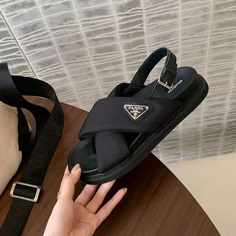 

Panda Luxury designer Shoes Slipper Summer Brand Desinger PU leather Women's Sandal Casual Slides Outdoor Female Flip Flops
