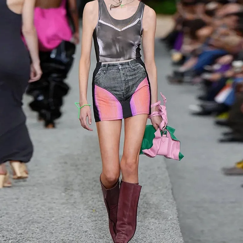 

sexy transparent 3D printed two piece set dress sleeveless tank top mini skirt women's set streetwear Y2K tracksuit fashion 2023