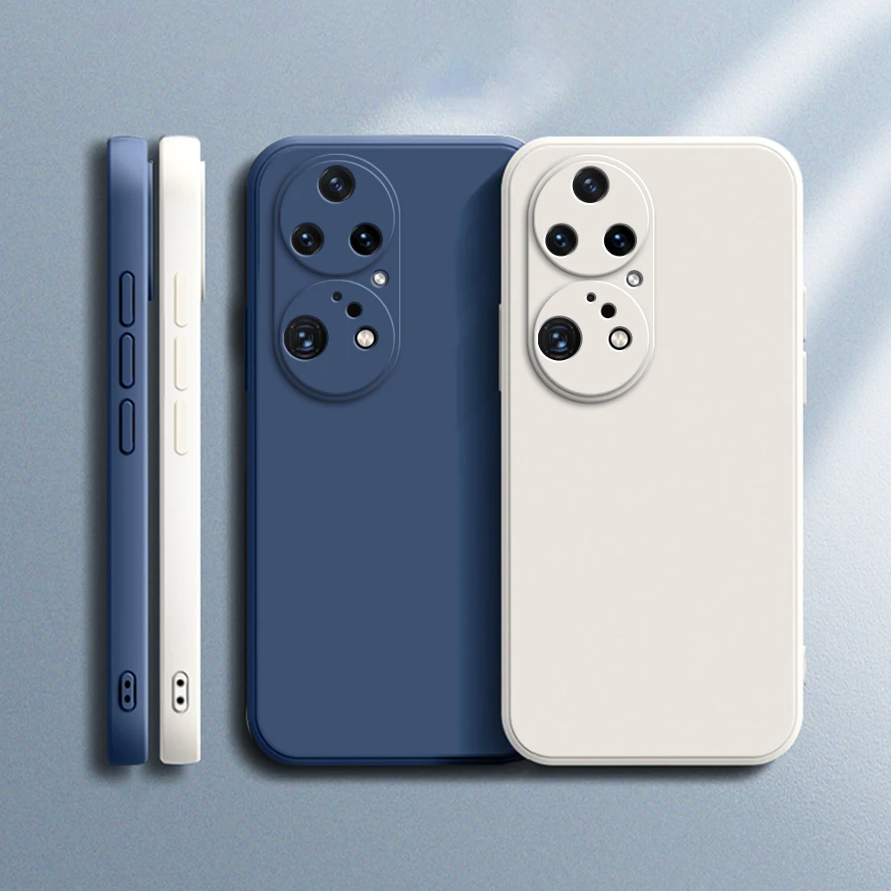 Оригинальный чехол для телефона Huawei P50 Pro P50E E Защита камеры квадратный жидкий силикон P50Pro Мягкий Роскошный противоударный чехол Funda