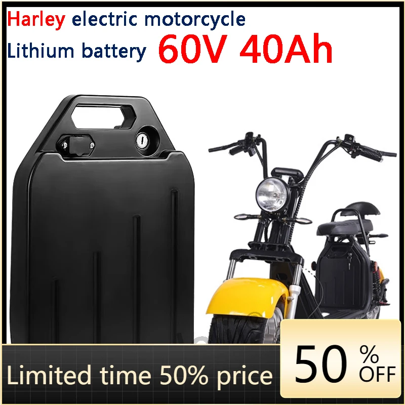 

60V 40Ah Harley electric car lithium battery waterproof 18650 Battery for two Wheel Foldable citycoco electric scooter bicycle