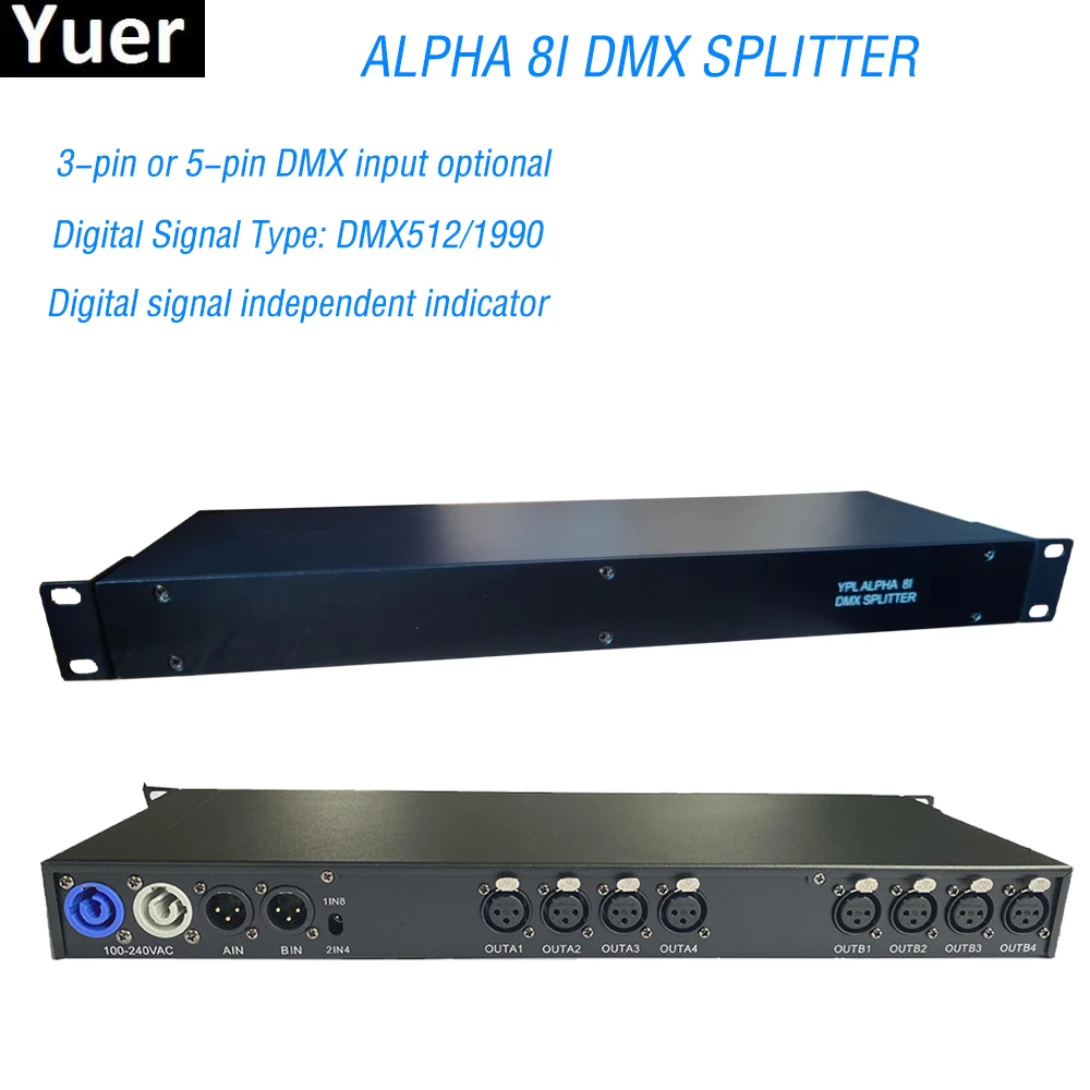 Stage Light Controller DMX512 Splitter Light Signal Amplifier Splitter Splitter 8I DMX Distributor For Disco DJ Equipment