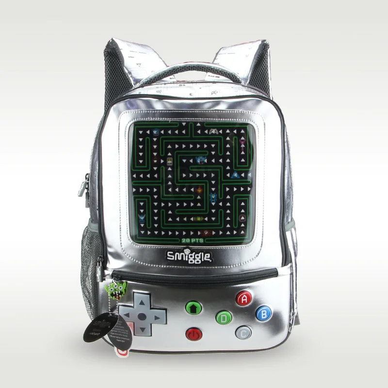

Australian Original Smiggle Game Console Handle Schoolbag Boy Pupils Waterproof PU Backpack 8-12 Years Old 16 Inches