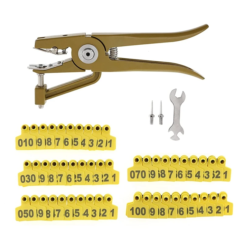 

Ушные бирки для свиней, пронумерованные, 100 наборов пластиковых бирок для идентификации животных, домашних животных, для фермы, домашних жив...