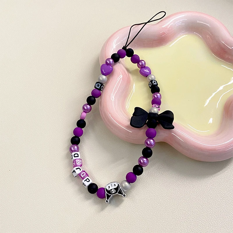 Purple Heart Kulomi Key Chain Ladies Fashion Cute Romantic Vintage Cool Keychain Charm Korea 90s Aesthetic Bag Phone Chain New