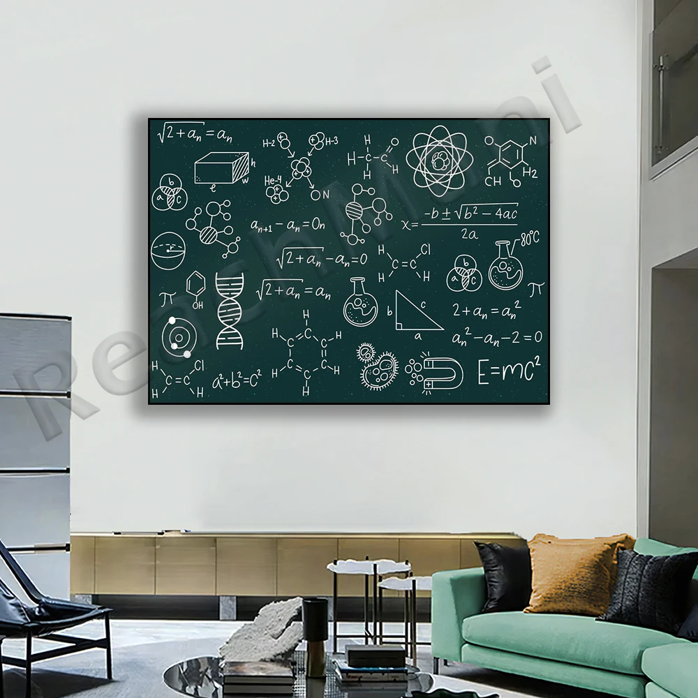 

Научная формула на доске, абстрактная научная настенная Картина на холсте, Фотопечать, офисный подарок, декор для стен физики