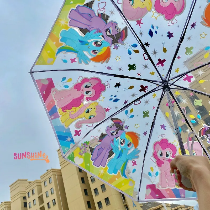 Полностью автоматический прозрачный складной зонт My Little Pony аниме Kawaii свежий
