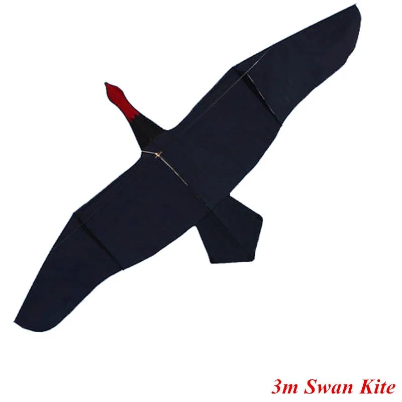 Новое поступление, для спорта на открытом воздухе, 3 м, черный воздушный змей в виде лебедя/летучие змеи с ручкой и леской, хороший полет