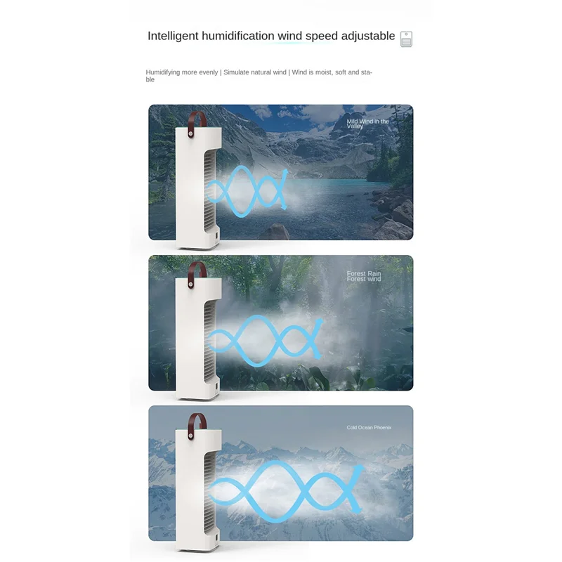 

Portable Air Conditioner Home Mini Air Cooler Portable Air Conditioner for Office 3 Gears Air Cooled White Type-C