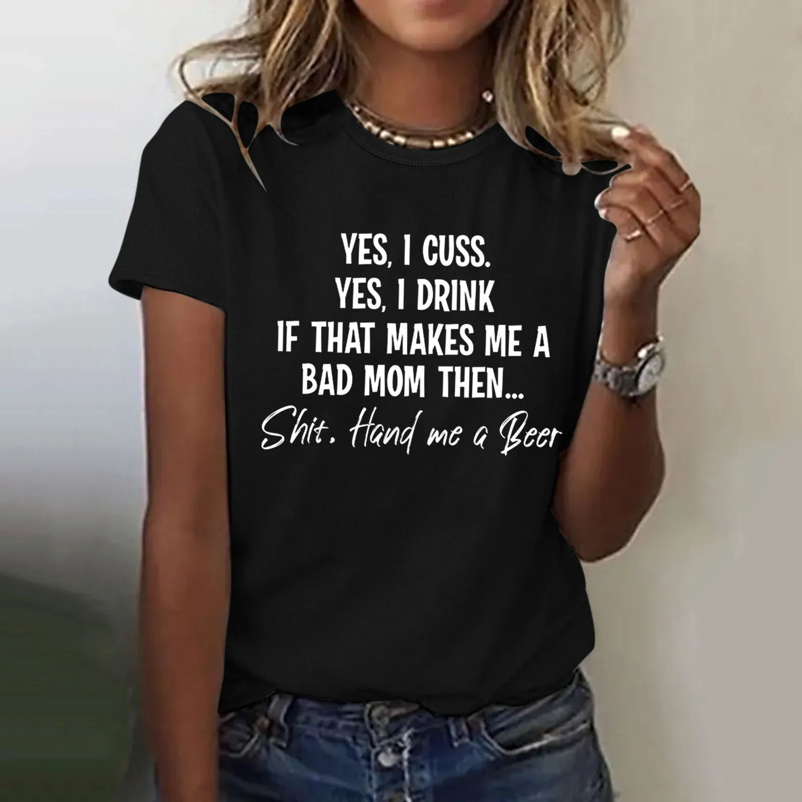 

Fashion Casual Clothes Women's Letter Round Neck Loose Short Sleeve T-shirt Female Harajuku Elegant T shirt Top Футболки Женские