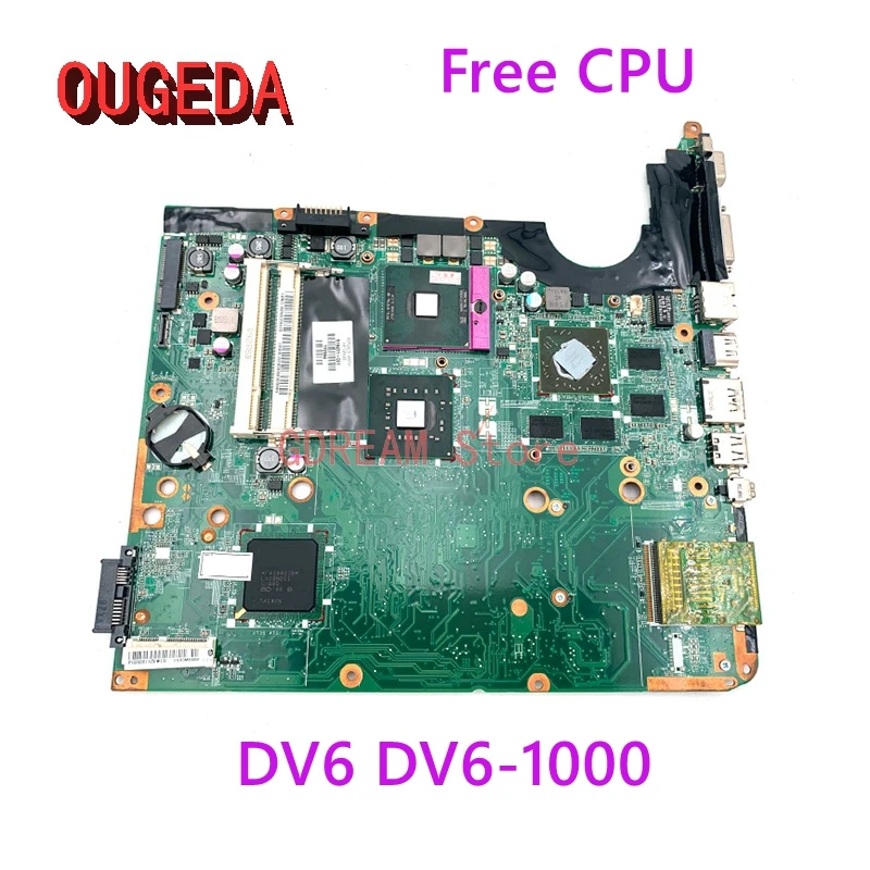 OUGEDA DAUT3DMB8D0 518431-001 For HP Pavilion DV6 DV6-1000 Laptop Motherboard PM45 DDR2 HD4650 GPU free CPU full tested