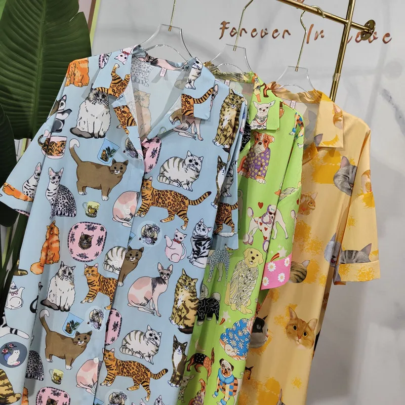 Новая женская шелковая ночная рубашка Высококачественная Домашняя одежда юбка