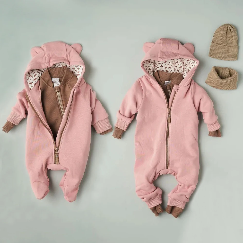 

Winter Autumn Baby Rompers Warm Hooded Infant Girls Overall Jumpsuit Baby Outfits For 0-24 Months Newborn Clothes