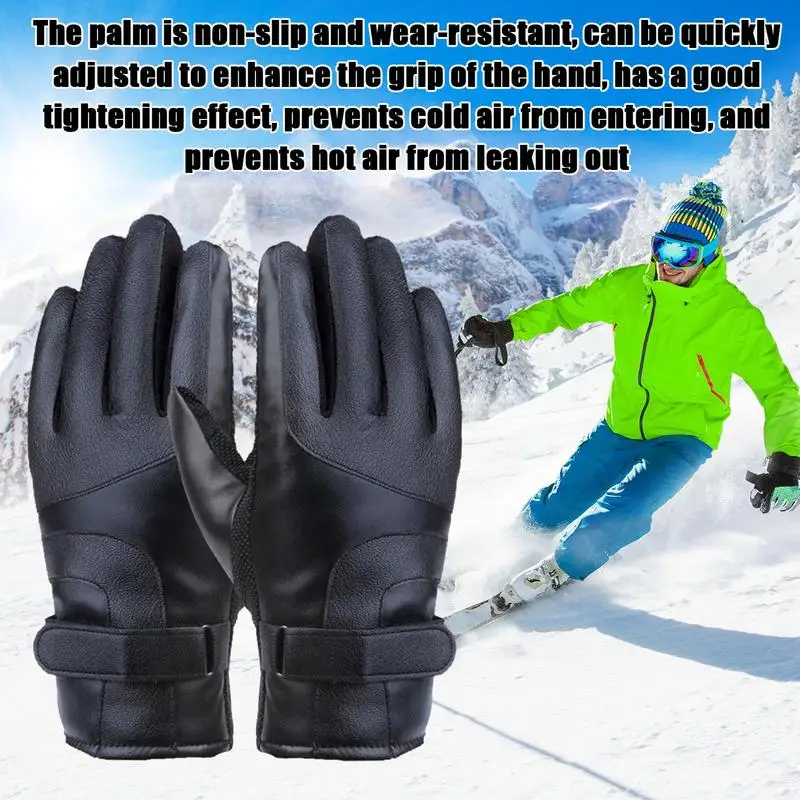 

Men Winter Waterproof Cycling Heated Gloves Outdoor Sports Running Motorcycle Ski Gloves Touch Screen Fleece Full Fingers Gloves