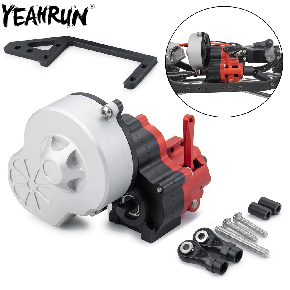 

YEAHRUN Complete Metal Gearbox Cutoff Gear Box Transmission Gearbox Set For 1/10 Axial SCX10 RC Crawler Car Upgrade Parts