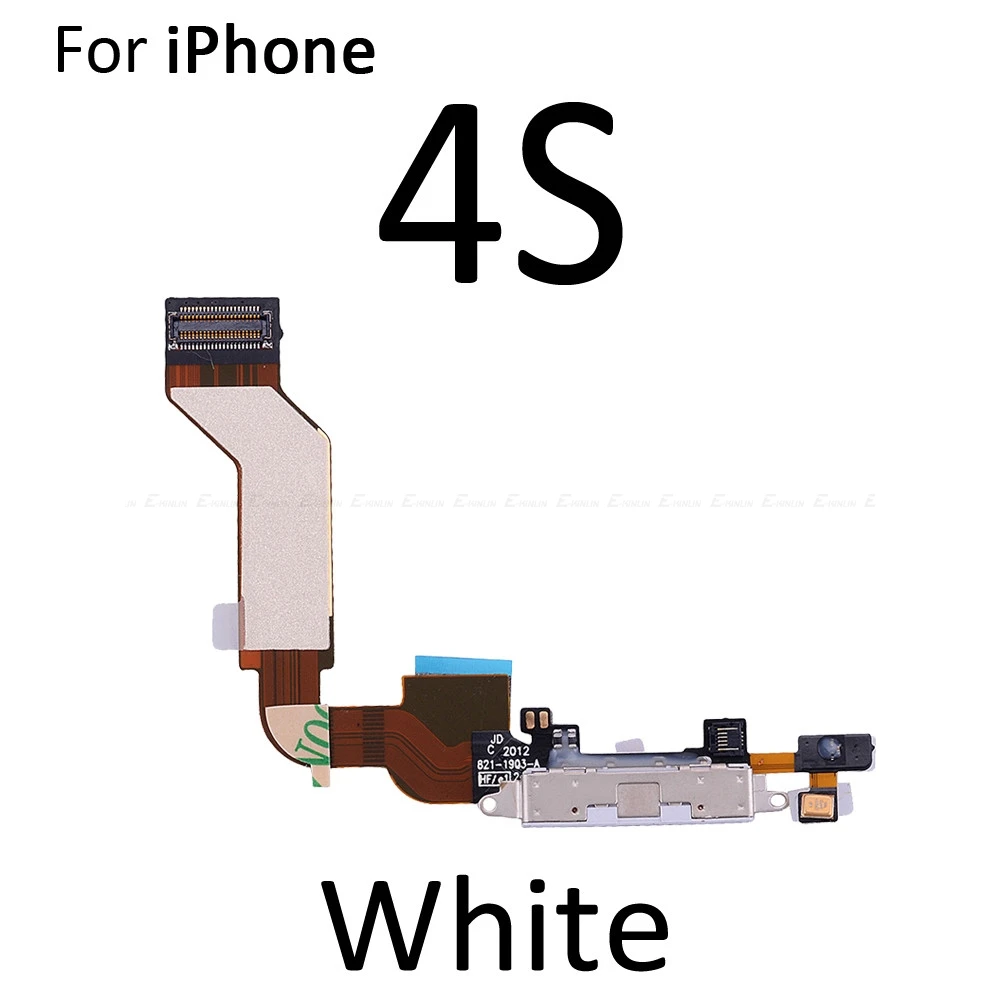 Фото USB-разъем для зарядки, гибкий кабель с разъемом для наушников для iPhone 4, 4S, 5, 5S, 5C, запасные части №3