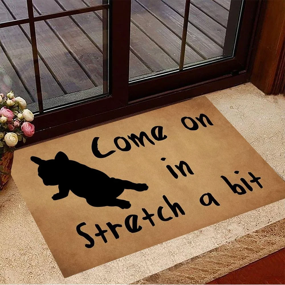 CLOOCL Chihuahua Come on In Stretch A Bit Doormat Funny Welcome Entry Mat Yoga Lover Gift 3D Carpet Home Decor |