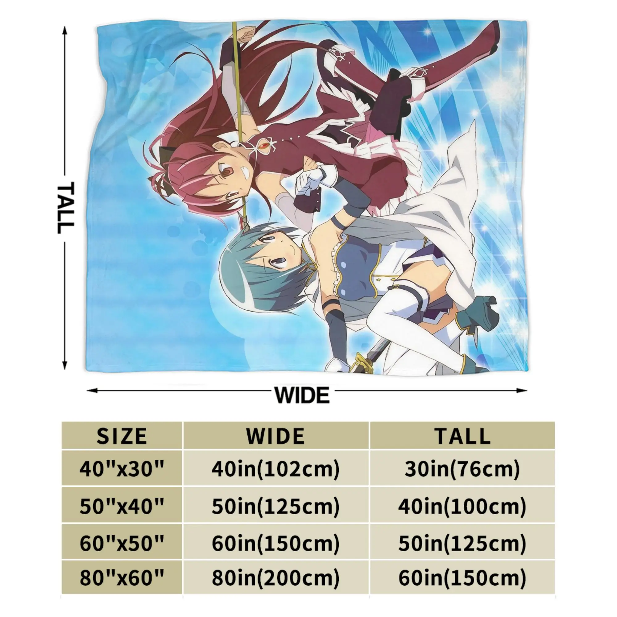 Фото Вязаное одеяло Kyouko Sakura Sayaka Miki Puella Magi Madoka Magica, легкое тонкое одеяло для спальни, дивана, покрывало №4