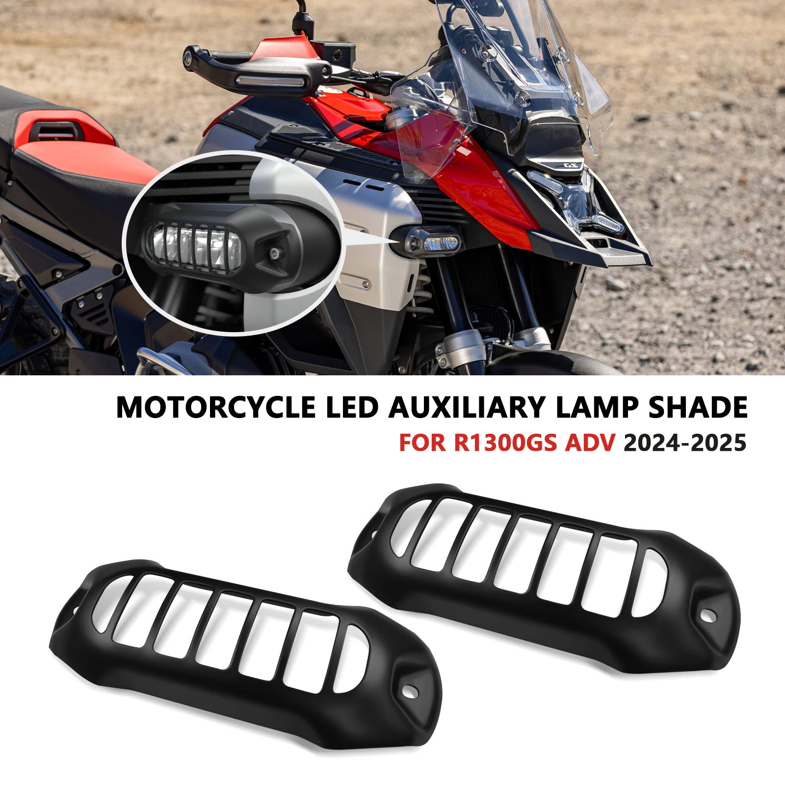 Фото Для R1300GS ADV R 1300 GS Adventure 2024 2025 Защитная решетка для указателя поворота, сетчатая светодиодная крышка для дополнительного освещения, аксессуары для мотоциклов №1