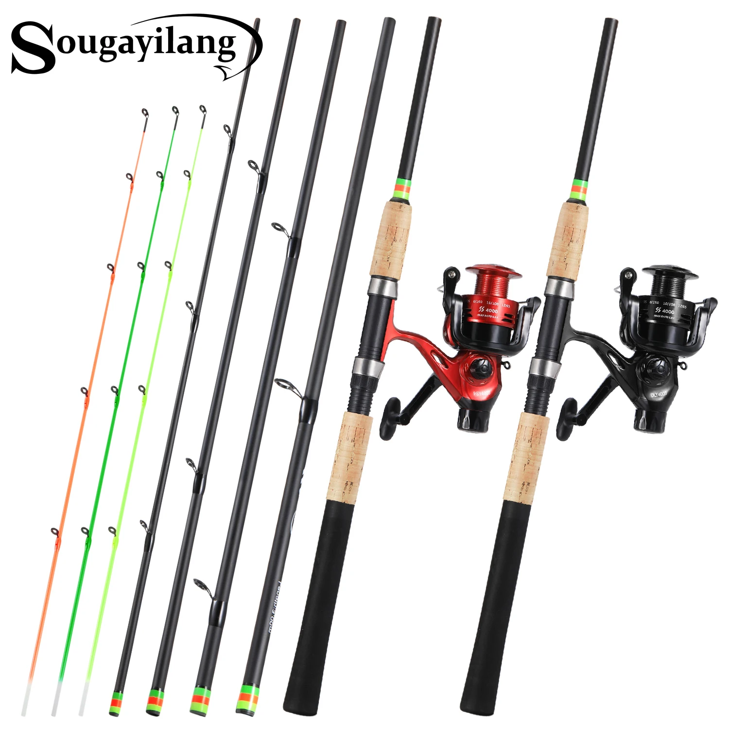 

Удочка фидерная Sougayilang, 6-секционная Удочка из углеродного волокна, передаточное число 3,0: 1, 5,2 м
