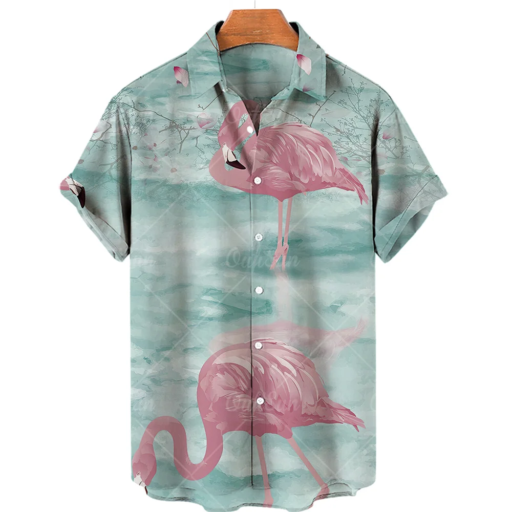 

Summer Shirt for Men's Clothing Vintage Clothes Lapel Single Oversized Men's Shirt Fashion Casual Short Sleeve Hawaiian Blouse