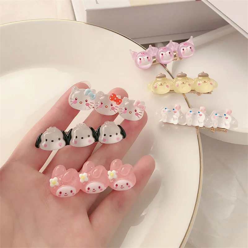 

Kawaii Sanrio Head Clip Lovely Pochacco My Melody Cute Children Versatile Girl Duckbill Clip Fashionable Christmas Girl Gift