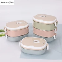 portable lunch box 304 stainless steel lunch boxes for kids adults bento box leakproof thermos food container caja de almuerzo