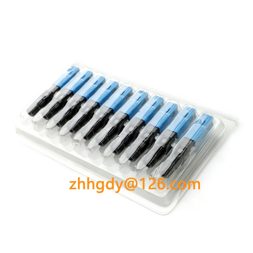 100PCS Embedded SC UPC Fiber Optic Fast Connector FTTH Tool Cold Connection Optical Adapter SM MM Fiber Optic Cold Splice Tool