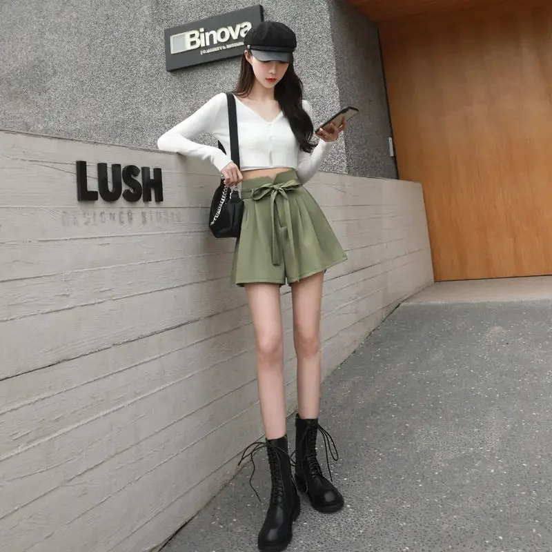 Широкие повседневные женские короткие брюки с карманами на талии шорты XL в