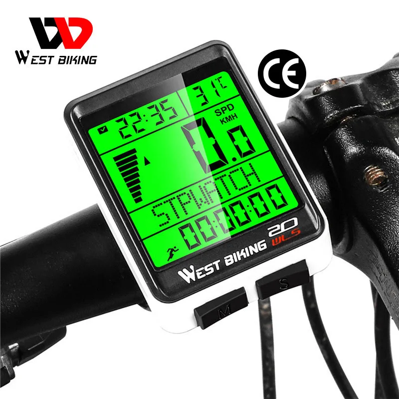 

WEST BIKING Bicycle Computer Wireless Bike Speedometer Code Meter Large Screen Waterproof Cycling Odometer Bicycle Accessories