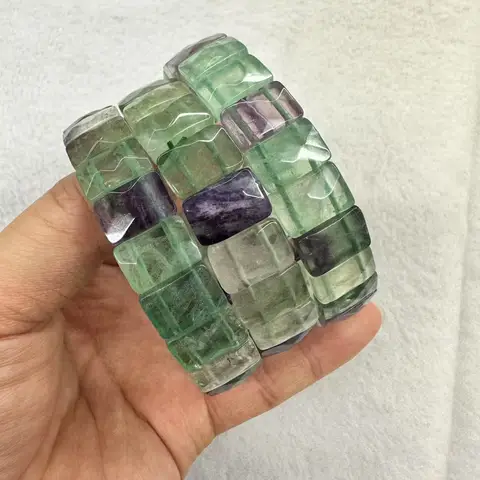 Натуральный кристалл флюорит цитрин браслет