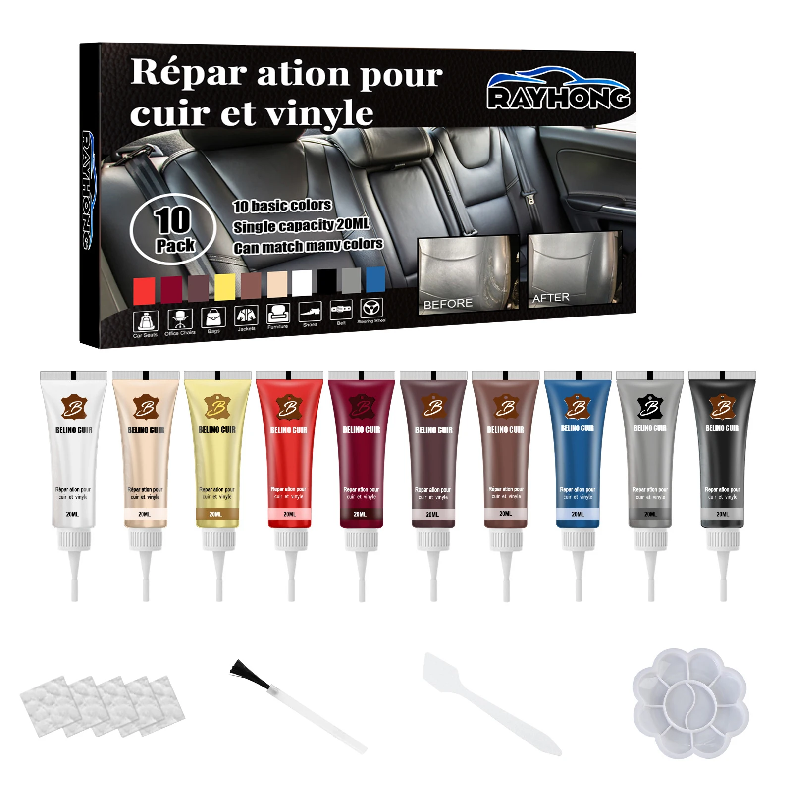 

Набор для ремонта кожи и винила, набор наполнителя для восстановления кожи, реставратор краски для вашей мебели, дивана, автомобильного сиденья