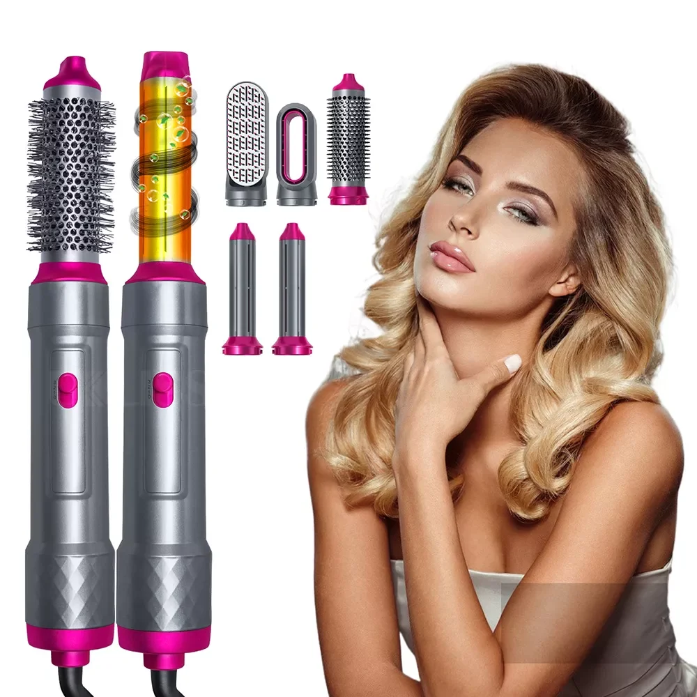 

NEW2023 5 In 1 Hair Styler Hair Dryer Brush Blow Dryer Comb Hot Air Styling Brush Automatic Hair Curler Curling Iron Wand