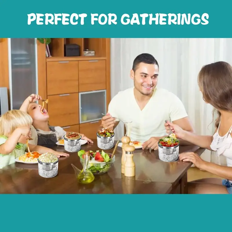 

"25 oz Chilled and Elegant Crystal Clear Bowls with 2Pack Acrylic Base - Perfect for Parties and Get-Togethers Serving".