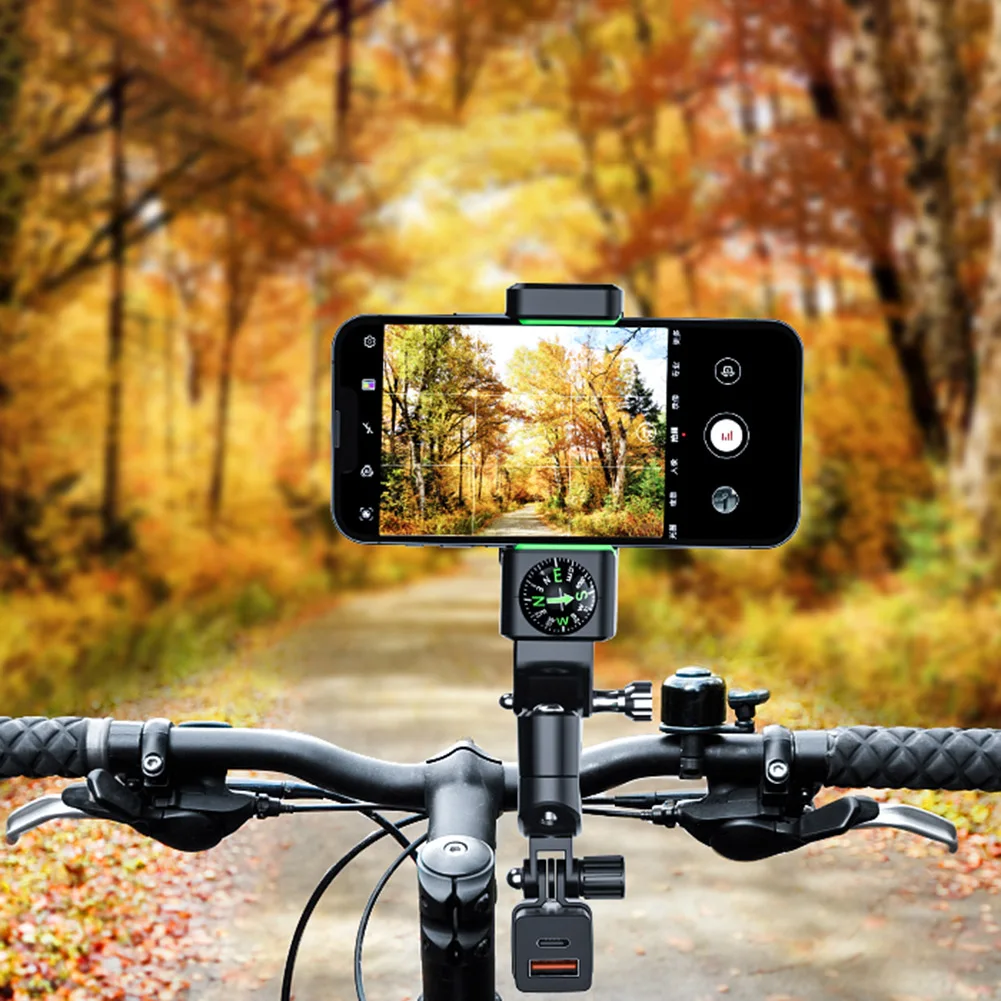 

Adjustable Motorcycle Bike Holder Compass Mobile Phone Anti Slip Cycling Bracket for Outdoor Camping Supplies