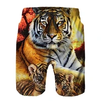 shorts men 3d tiger print gym quick dry cargo shorts swimming trunks running pants casual beachwear board shorts athletic short