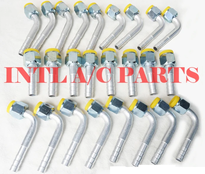 

#8 - 90 degree Female R12 O-ring Barb Fitting Aluminum INTL-HF2009