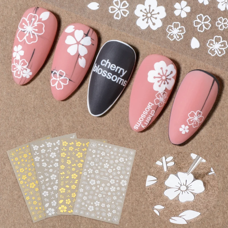 

1 Sheet 3D White Nail Sticker Stripe Lines 3D Self-adhesive Decals for Nails Gel Polish Sticker Decals for Manicure