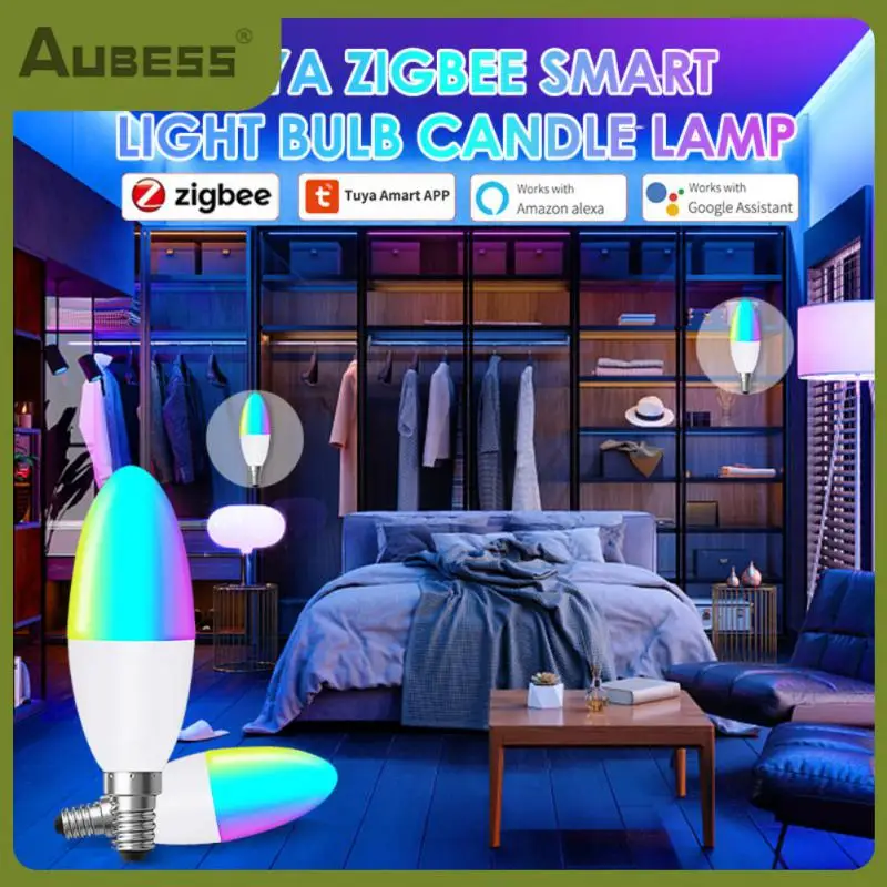 

Dimmable E14 Led Bulb 5w Candle Light Bulbs For Alexa Google Home Yandex Alice Smart Light Bulb Voice Control Smart Home Rgbcw