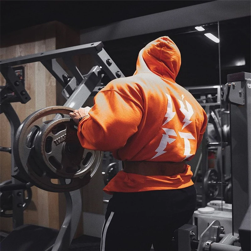 

Homem hoodies ginásio de fitness musculação esportes moletom pulôver moletom com capuz masculino carta correndo treino roupas do