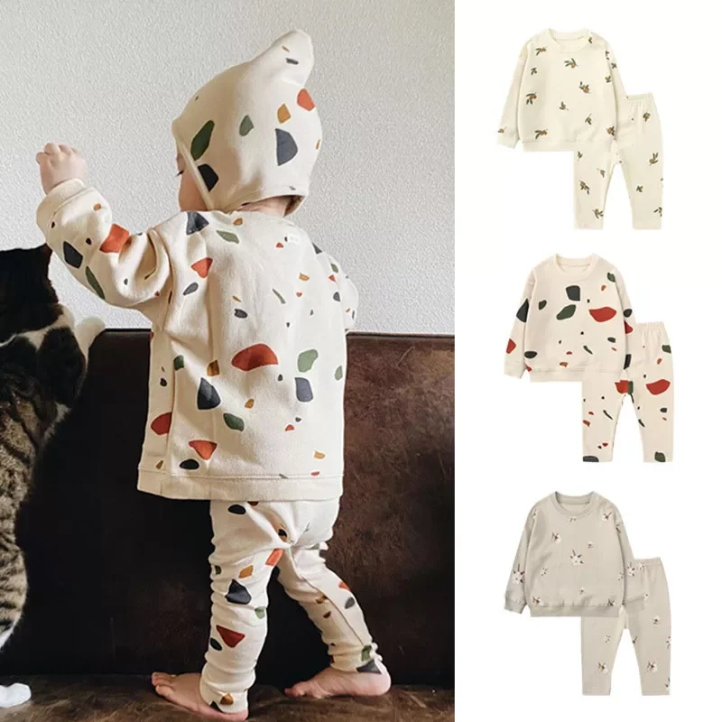 Clothing For 0-5Y Baby Girl Clothes Set Spring Newborn Baby Boy Clothes Sweater + Pants Kids Pajamas Toddler Kids Clothes