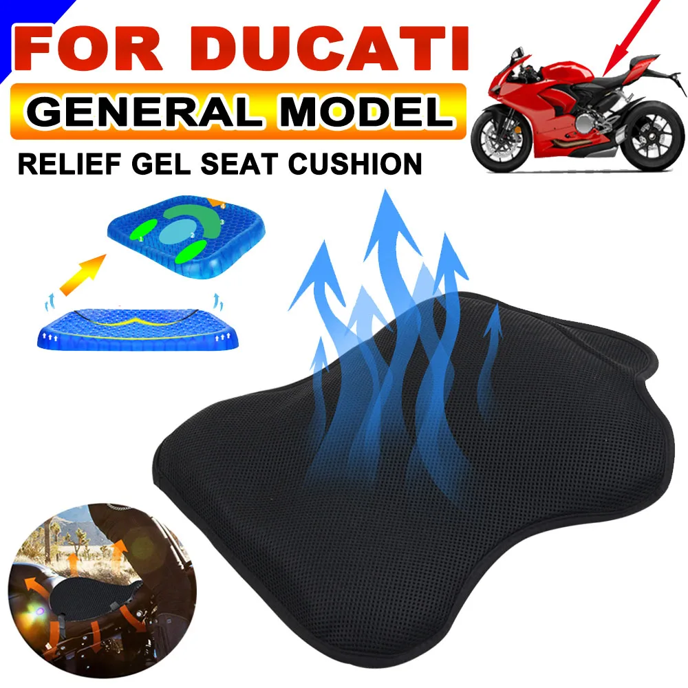 

For DUCATI Superbike 848 1098 1198 Supersport 937 S Streetfighter Accessories Breathable Pressure Relief Gel Seat Cushion Cover