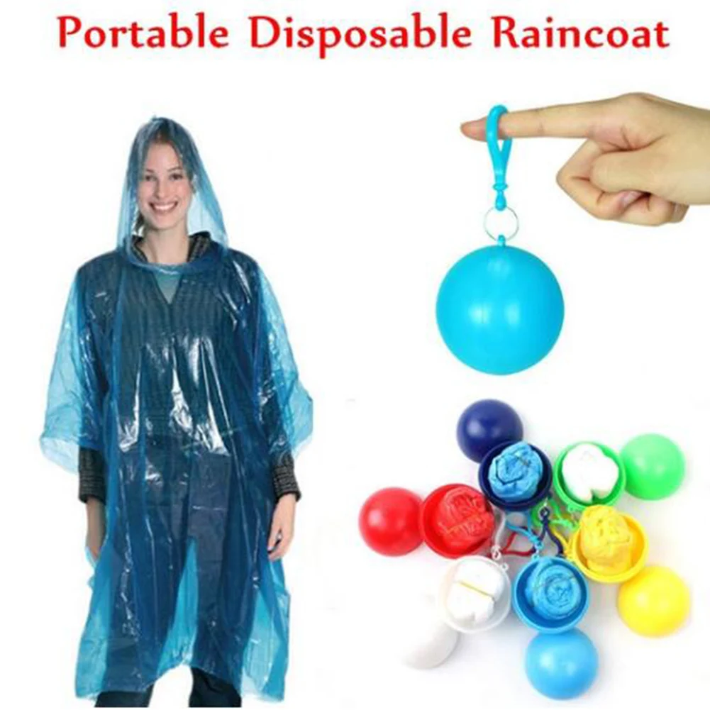 

Portable Disposable Raincoats Waterproof Transparent Rain Cover Emergency Rain Poncho Coat for Traveling Camping Outdoor Sports